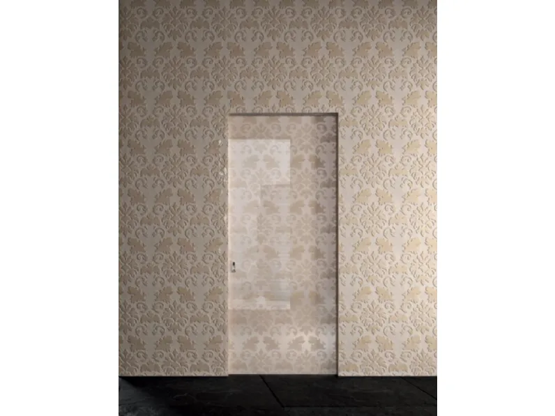 Porta scorrevole per interni Vitra Scomparsa in vetro satinato Liberty Plaster di Henry Glass