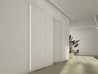 XDoor da Staino & Staino: porta interna a filo muro con illuminazione LED integrata.