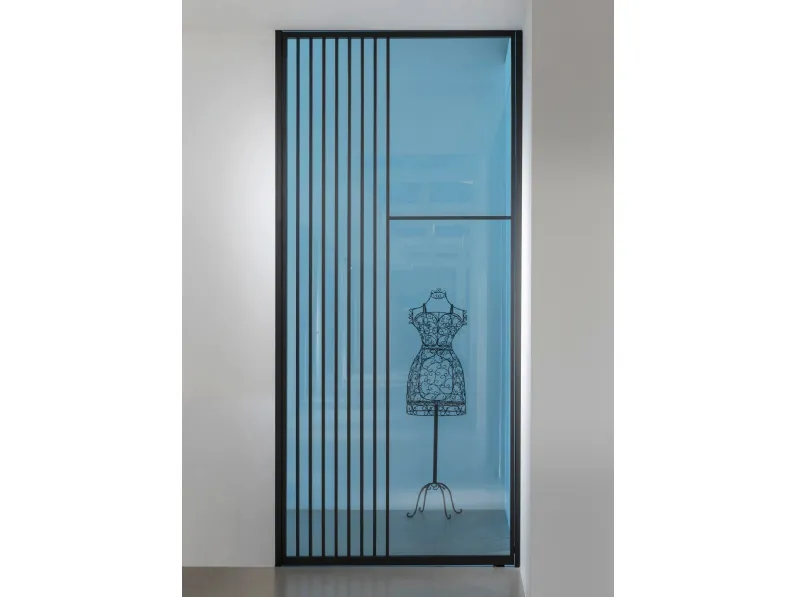 Porta per interni in vetro con telaio in alluminio Zeus a Bilico di Doal