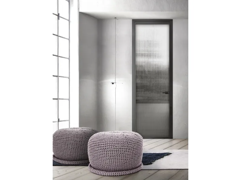 Porta per interni in vetro con telaio in alluminio Zeus Battente con Stipite di Doal