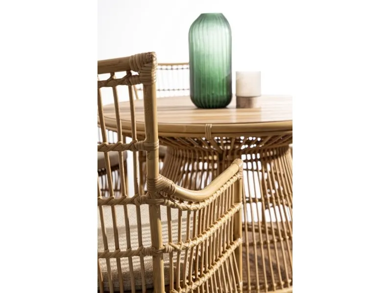 Tavolo e Sedie in alluminio effetto rattan Adelma di Bizzotto