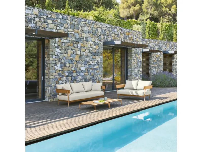 Divano in alluminio verniciato con cuscini Aikana di Fast