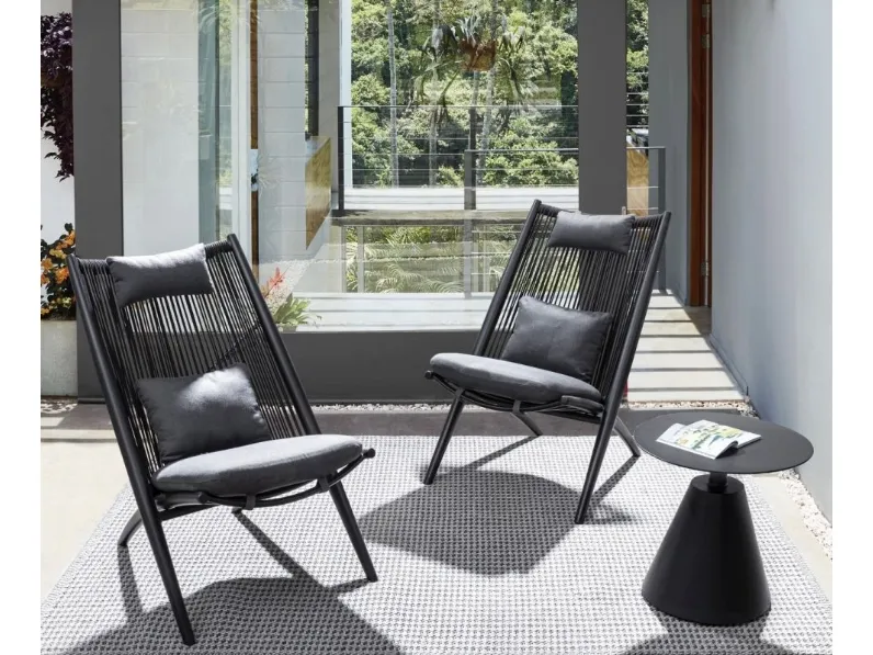 Poltroncina e Tavolino Aloha in tessuto e alluminio di Bizzotto