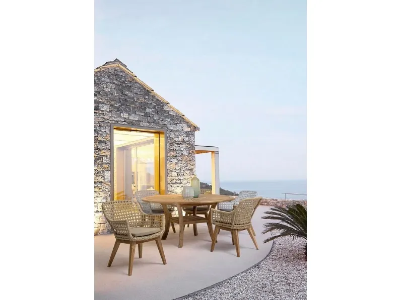 Tavolo rotondo in teak Maryland di Bizzotto