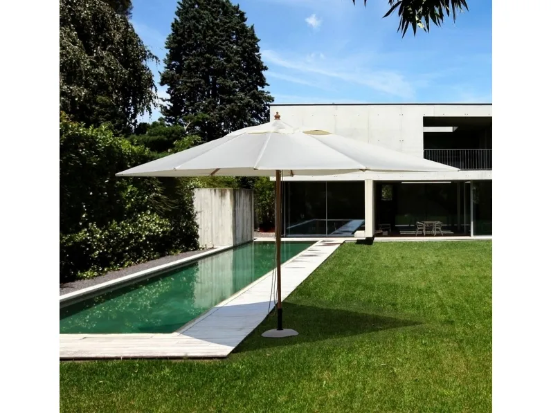 Ombrellone Eclipse in metallo effetto legno di Bizzotto