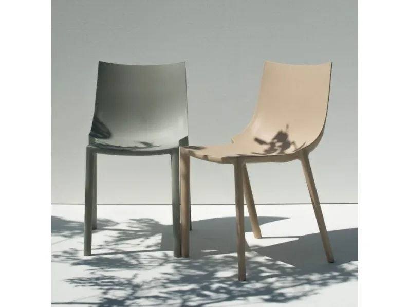 Sedia da esterno monoblocco impilabile in polipropilene Bo di Driade