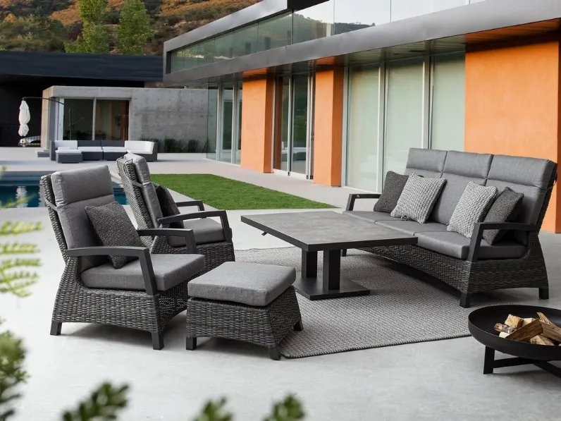 Arredo da esterno in fibra sintetica, tessuto e alluminio Britton di Bizzotto