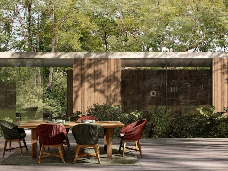 Sedia in corda e teak Coachella di Bizzotto