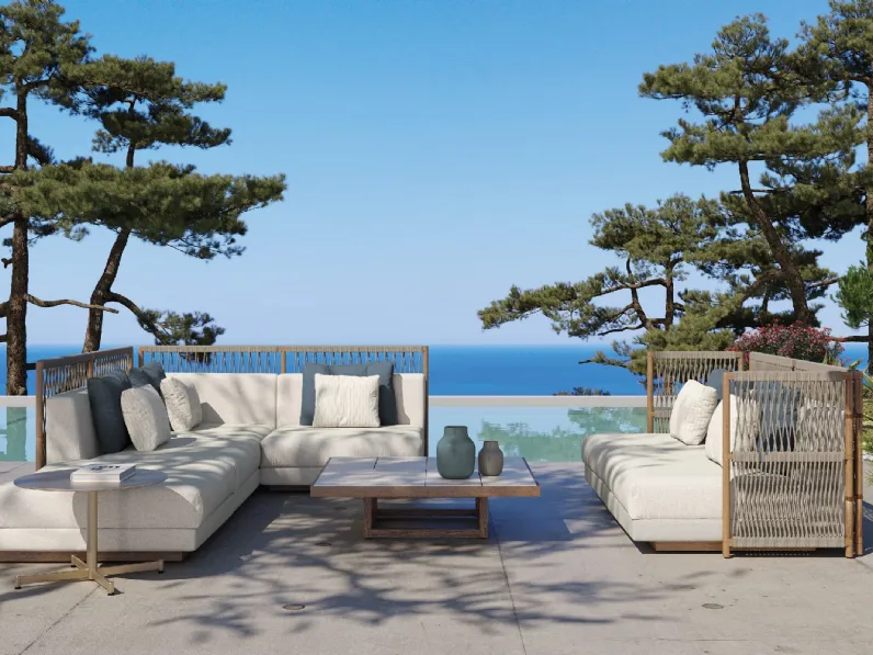 Divano Embrace in iroko e corda di Braid