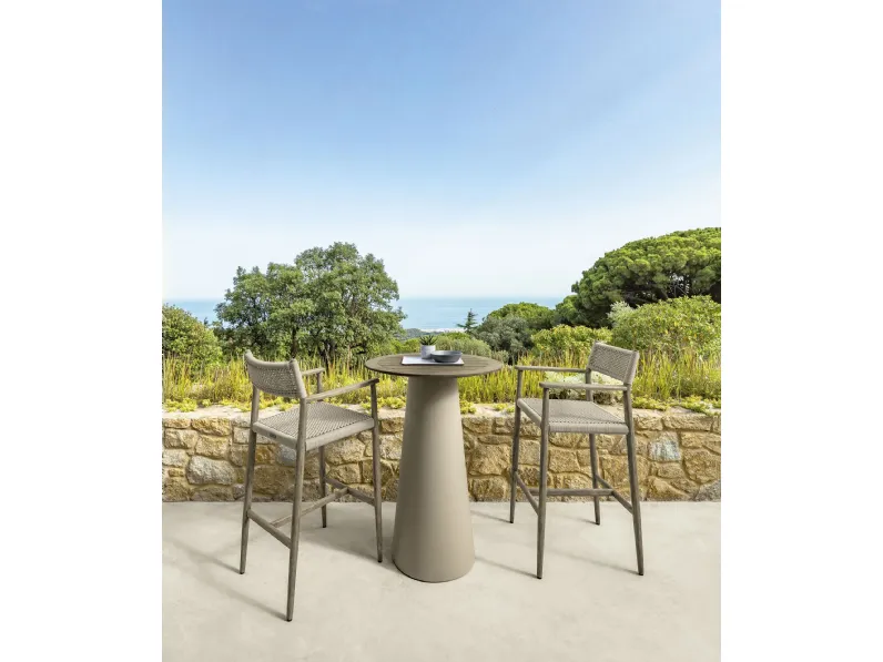 Sgabello Dolcevita in tessuto e legno di Talenti