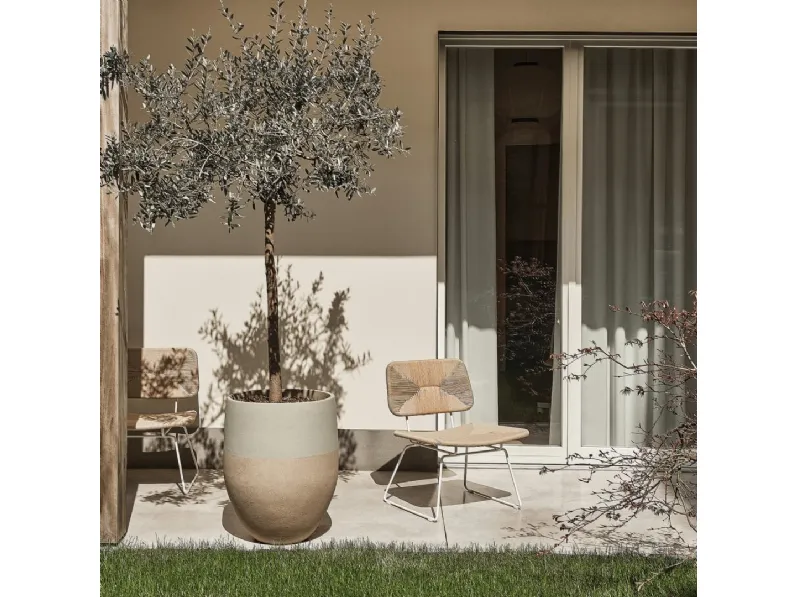 Poltroncina Echoes Outdoor in cordoncino di polipropilene e acciaio di Flexform