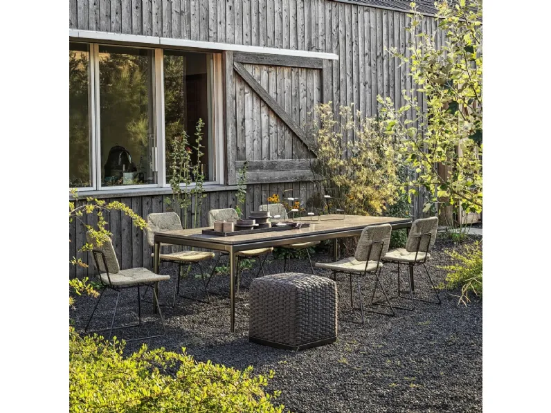 Sedia Echoes Outdoor in cordoncino di polipropilene e metallo di Flexform