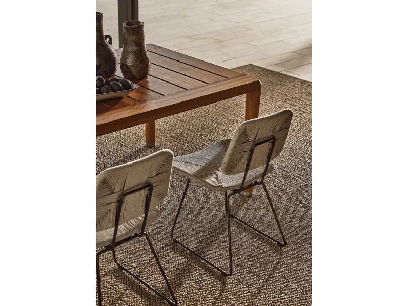 Sedia Echoes Outdoor in cordoncino di polipropilene e metallo di Flexform