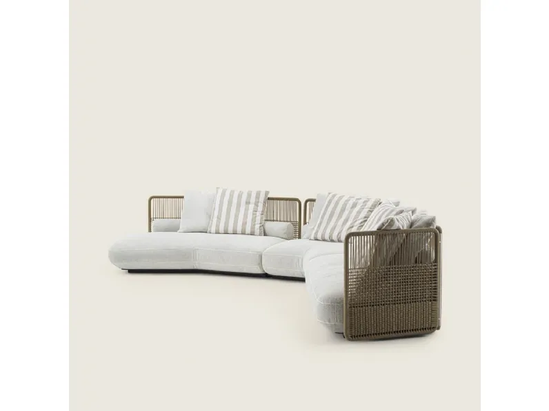 Divano Everett Outdoor in corda di polipropilene di Flexform