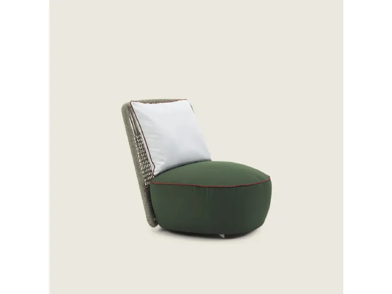 Poltroncina Everett Outdoor in corda di polipropilene intrecciata di Flexform