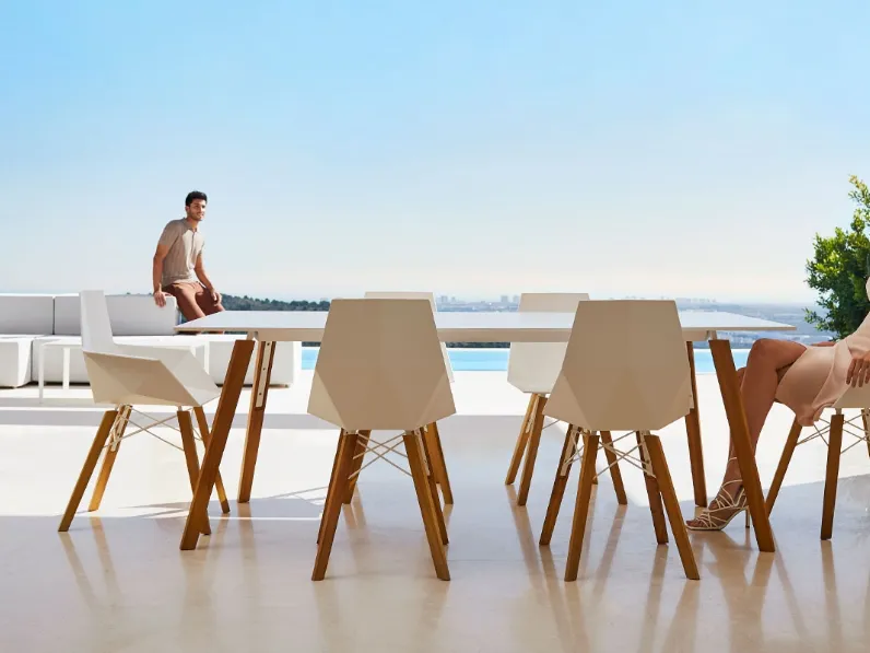 Sedia e Tavolo Faz Wood di Vondom