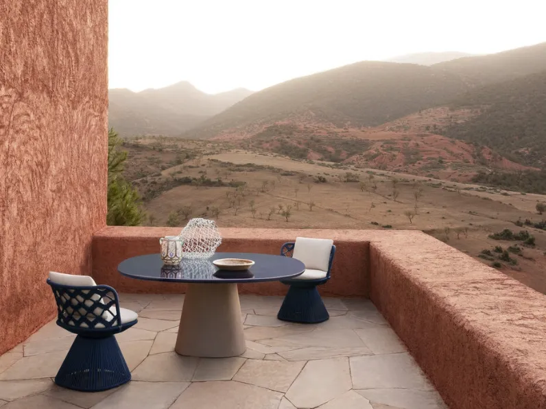 Sedia Flair O' Outdoor in tessuto imbottito e intreccio in fibra di polipropilene di B&B Italia