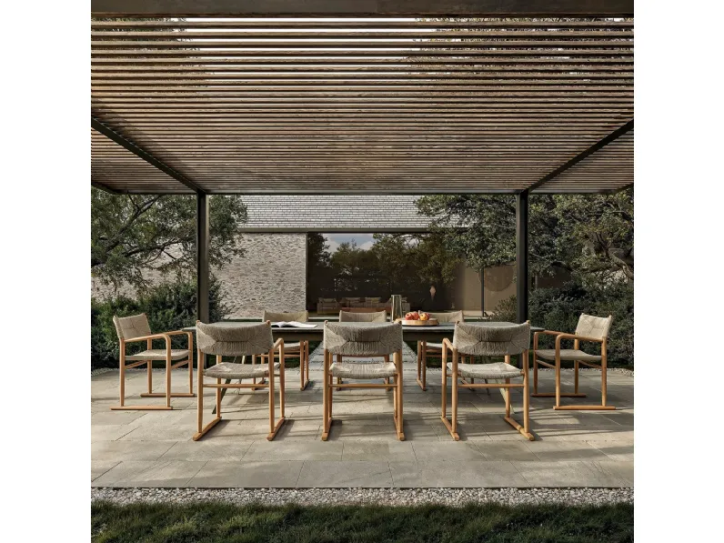 Sedia in massello di Iroko Kim di Flexform