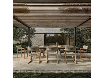 Sedia in massello di Iroko Kim di Flexform