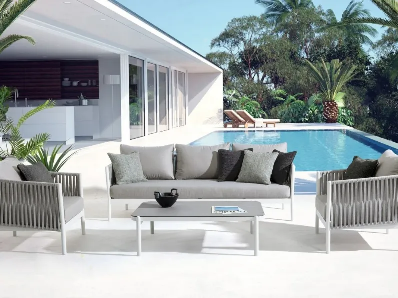 Arredo da esterno Florencia in corda, alluminio e tessuto di Bizzotto