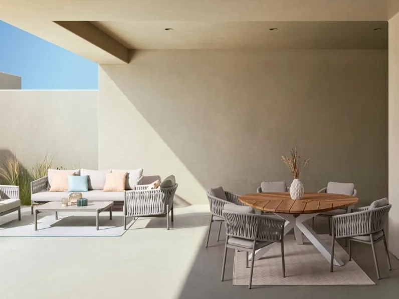 Arredo da esterno Florencia in corda, alluminio e tessuto di Bizzotto