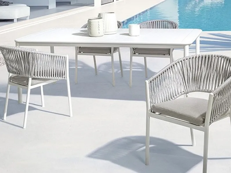 Sedia in corda nautica e alluminio Florencia di Bizzotto