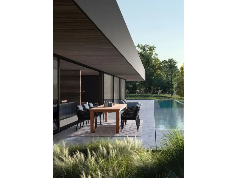 Sedia impilabile Galdana in corda e alluminio di Bizzotto