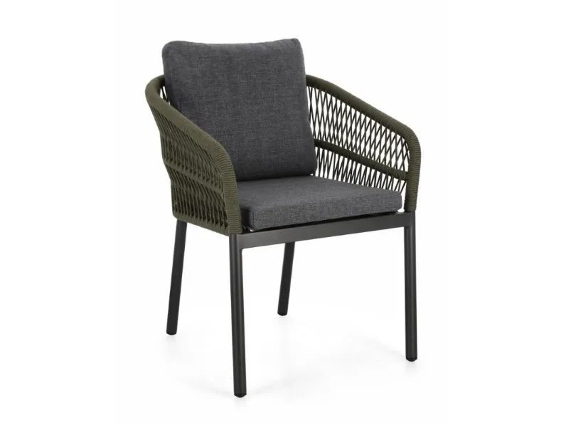 Sedia impilabile Galdana in corda e alluminio di Bizzotto