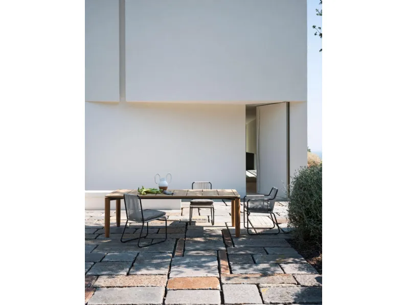 Sedia in corda e acciaio Harp di Roda