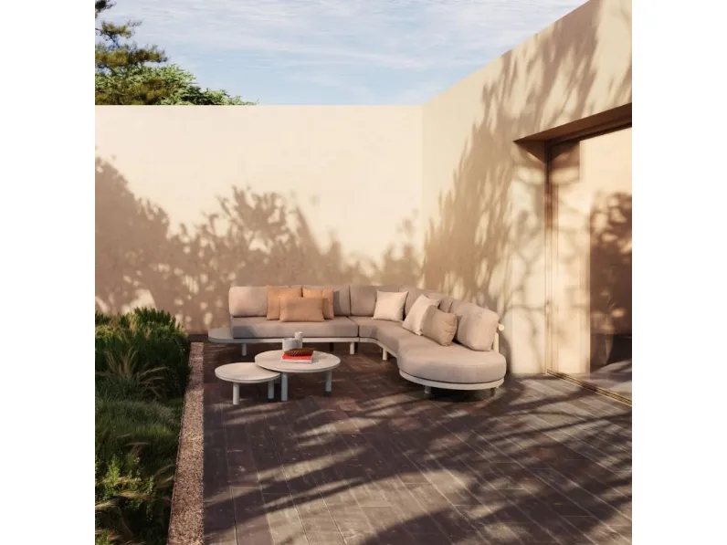 Divano angolare Hercules in alluminio e tessuto di Bizzotto