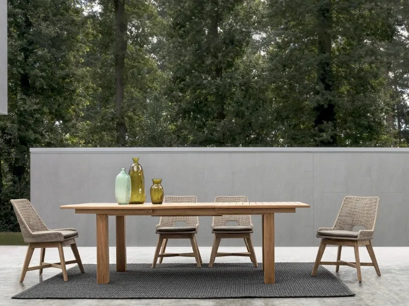 Sedia in corda nautica e teak Hesperia di Bizzotto