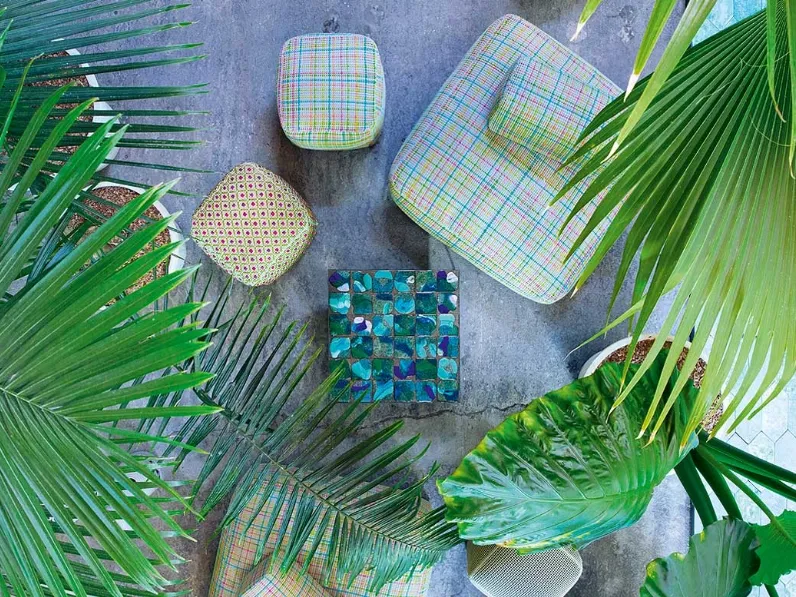 Pouf Hopi in tessuto imbottito di Paola Lenti