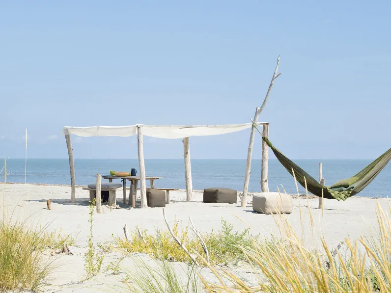 Pouf Hopi in tessuto imbottito di Paola Lenti