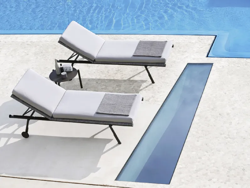 Lettino in tessuto tecnico PVC Bahia di Varaschin