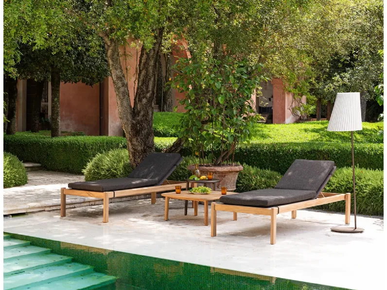 Lettino Shine Teak di Emu