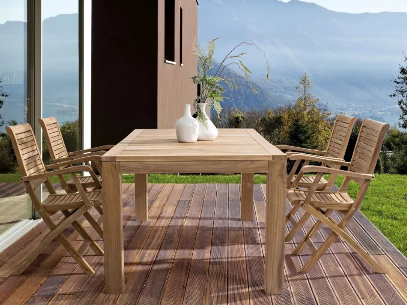 Tavolo e Sedie Maryland in teak di Bizzotto