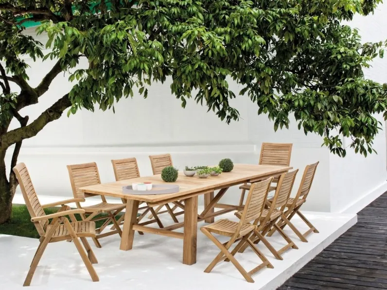 Tavolo e Sedie Maryland in teak di Bizzotto