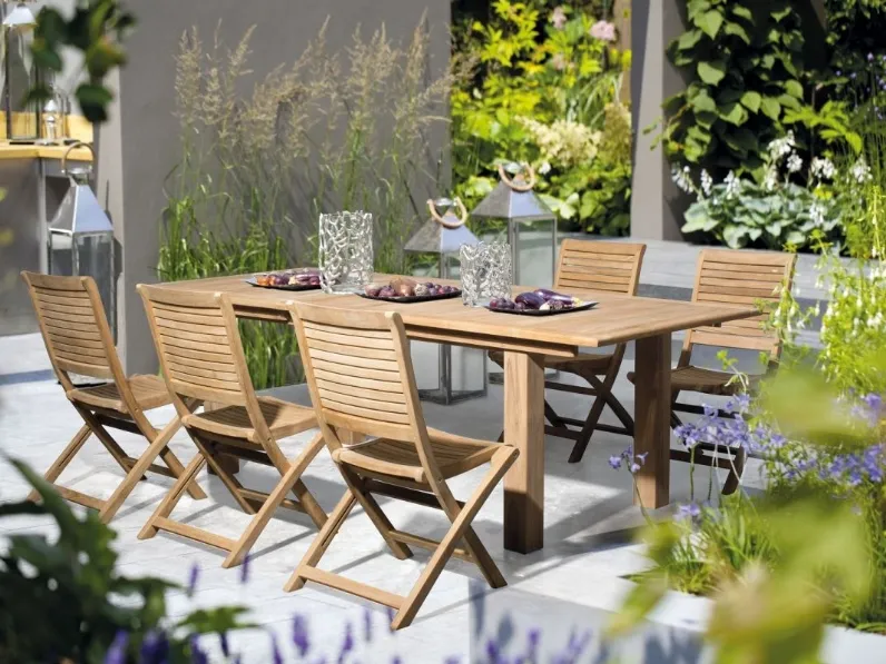 Tavolo e Sedie Maryland in teak di Bizzotto
