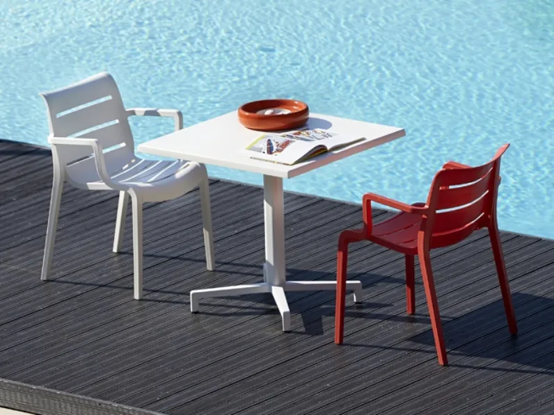 Tavolino quadrato in alluminio Maxi Domino di Scab Design