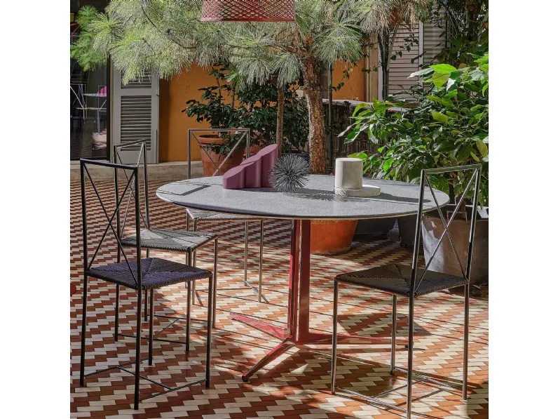 Sedia in acciaio Moka Outdoor di Flexform