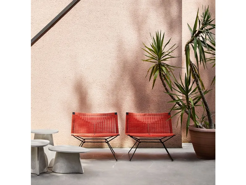 Poltroncina in intreccio di Corda Neil Twist Armchair di MDF Italia