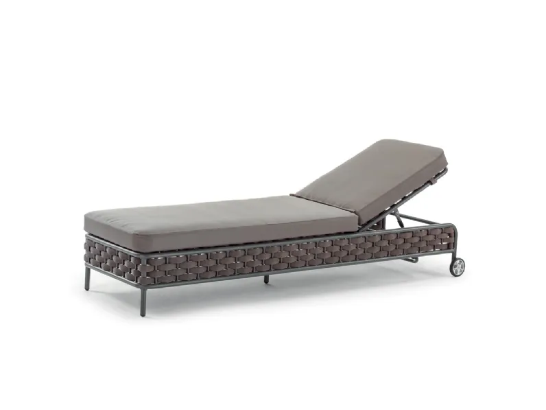 Lettino Nice Bed in tessuto con struttura in alluminio rivestita con corda in poliestere di La Seggiola