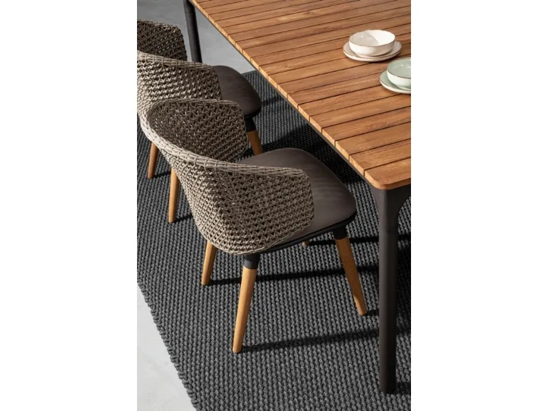 Sedia in corda e teak Ninfa di Bizzotto