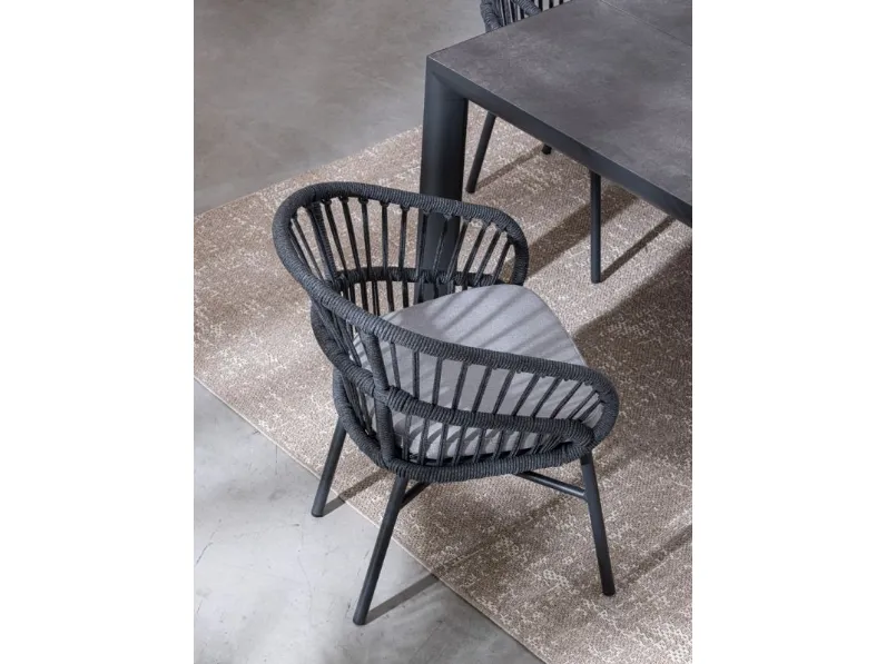 Sedia in corda e alluminio Odivelas di Bizzotto