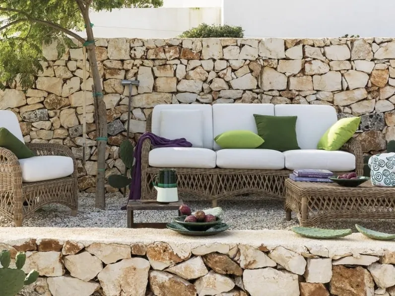 Arredo da esterno Olimpia in fibra sintetica e tessuto di Unopiu