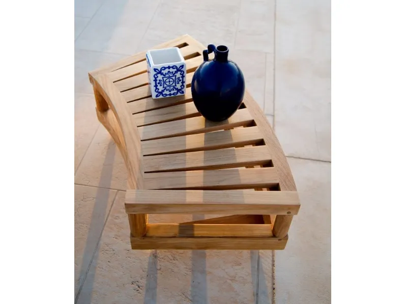 Tavolino con Ruote Pevero in teak di Unopiu