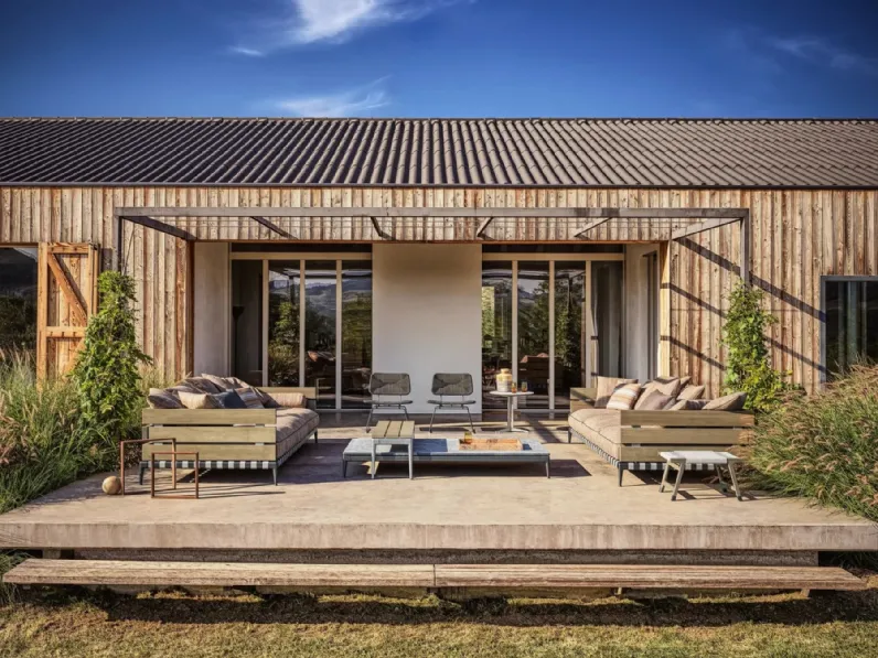 Tavolino Pico Outdoor in pietra o legno di Flexform