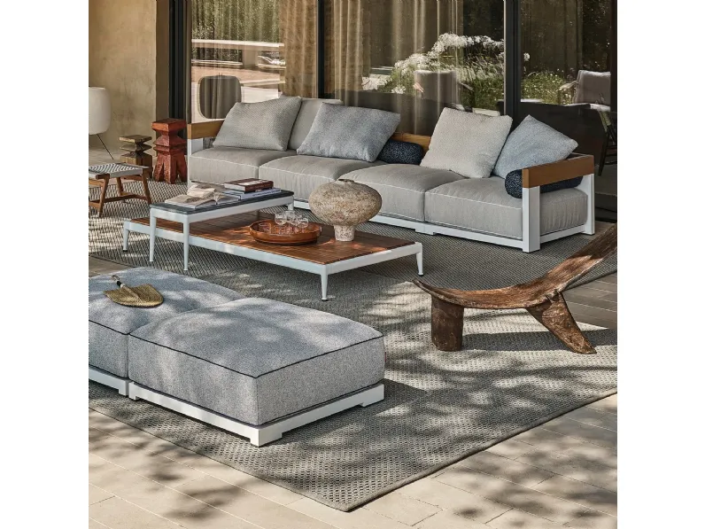 Tavolino Pico Outdoor in pietra o legno di Flexform