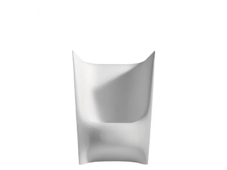 Poltroncina in plastica monoblocco bianca PLIE di Driade