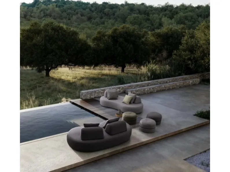 Pouf Gulizar in tessuto di Bizzotto